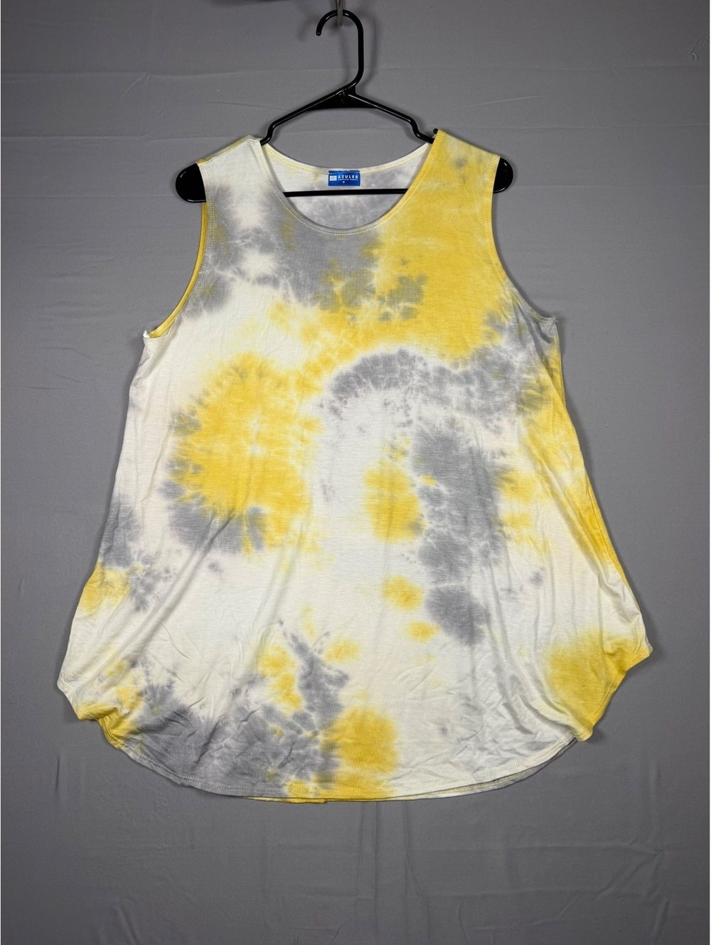 Azules American Basics Yellow and Gray Tie Dye Tank Size 2XL